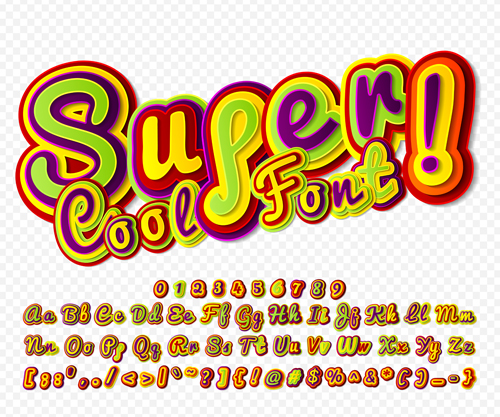 Comic styles fonts design set 08
