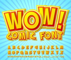 Comic styles fonts design set 09