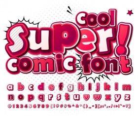 Comic styles fonts design set 10