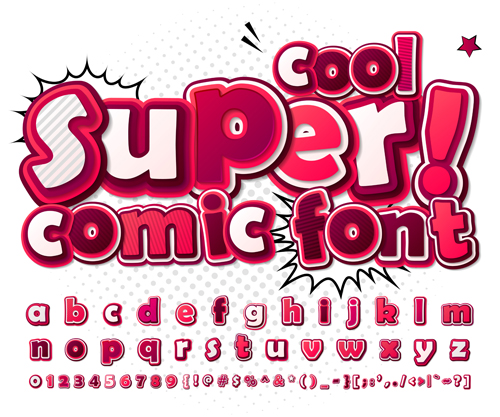 Comic styles fonts design set 10 free download