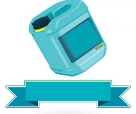 Construction tools with ribbon banners vectors 07