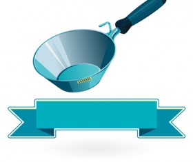 Construction tools with ribbon banners vectors 11