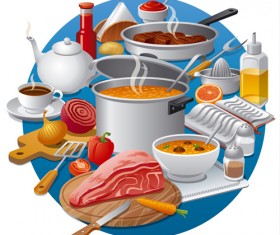 Cooking food design elements vectors 01
