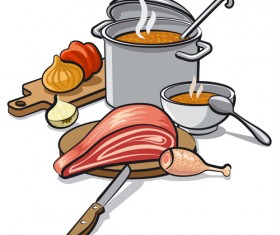 Cooking food design elements vectors 04