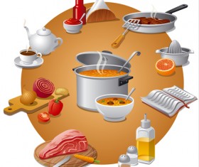 Cooking food design elements vectors 05