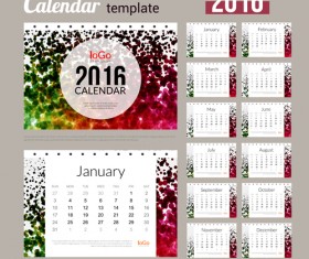 Creative Calendar 2016 template vector 06