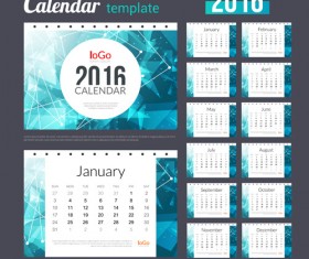 Creative Calendar 2016 template vector 08