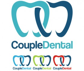 Creative couple dental logo vector