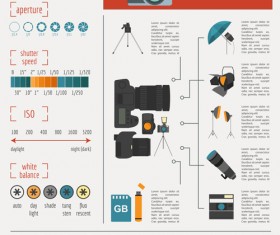 Creative photography infographics design vectors 03