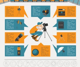 Creative photography infographics design vectors 05