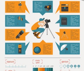 Creative photography infographics design vectors 06