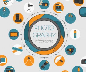 Creative photography infographics design vectors 07