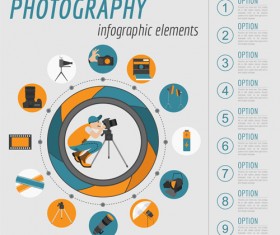 Creative photography infographics design vectors 08