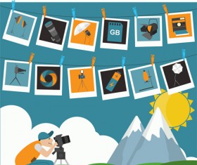 Creative photography infographics design vectors 09