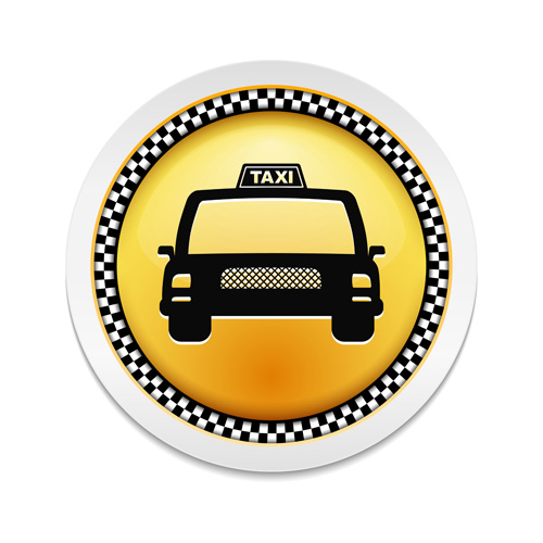 Creative taxi badge vector material