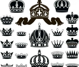 Crown ornaments vector material 01