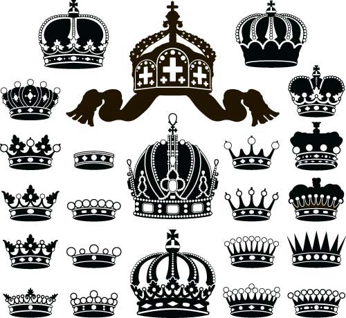 Crown ornaments vector material 01