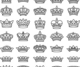 Crown ornaments vector material 02