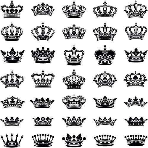 Crown ornaments vector material 04