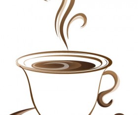 Abstract coffee with cup design vector 01 free download