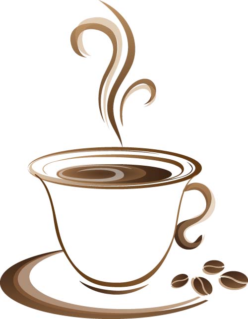 Cup with coffee abstract illustration vector 01