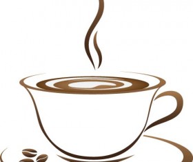Cup with coffee abstract illustration vector 08