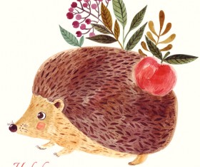 Cute hedgehog hand drawn vector 02