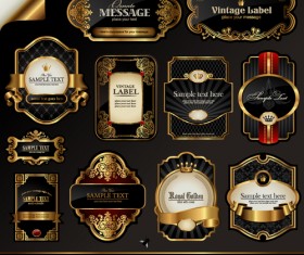 Dark Christmas Labels With Frame Vector Free Download