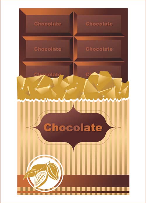 Delicious chocolate bar vector design 01