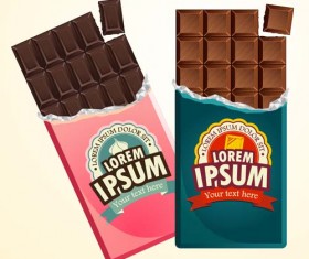 Delicious chocolate bar vector design 03