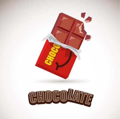 Delicious chocolate bar vector design 06