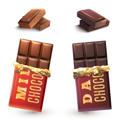Delicious chocolate bar vector design 07