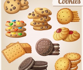 Delicious cookies vectors design 01
