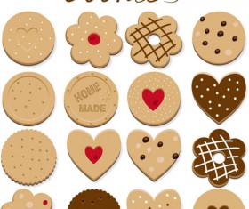 Delicious cookies vectors design 02