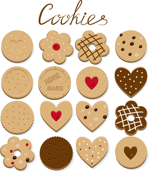 Delicious cookies vectors design 02