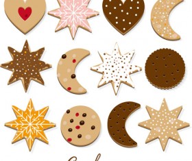 Delicious cookies vectors design 03