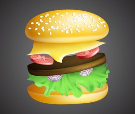 Delicious hamburger design vector 01
