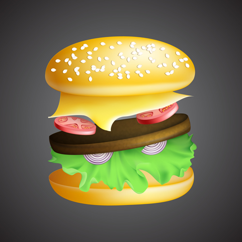 Delicious hamburger design vector 01