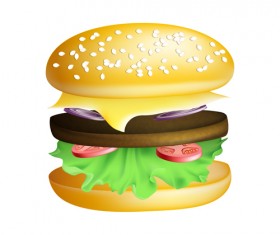 Delicious hamburger design vector 02