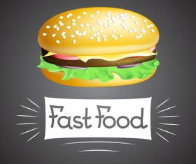 Delicious hamburger design vector 03