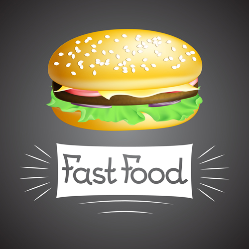 Delicious hamburger design vector 03