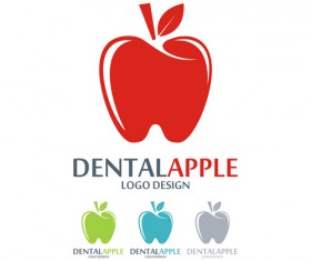 Dental apple logos design vector