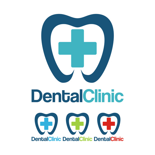 Dental clinic logo creative vector 02