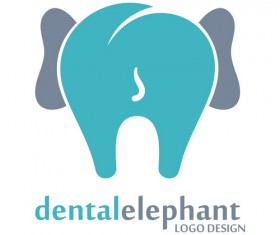Dental elephant logos vector