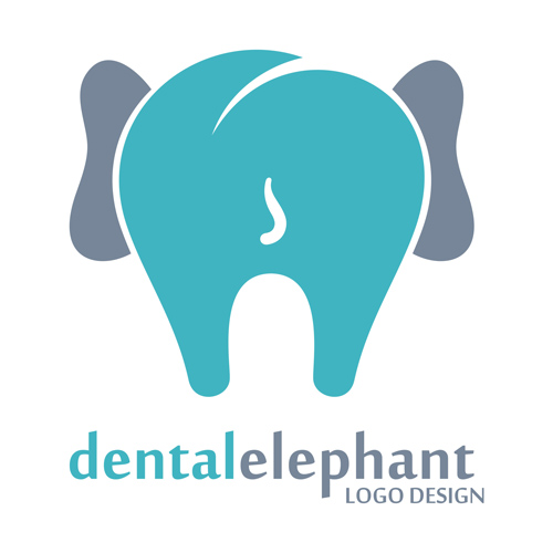 Dental elephant logos vector
