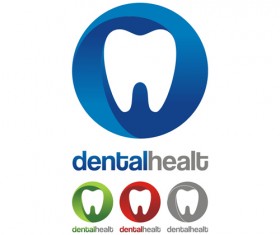 Dental healt circle logo vector set 02