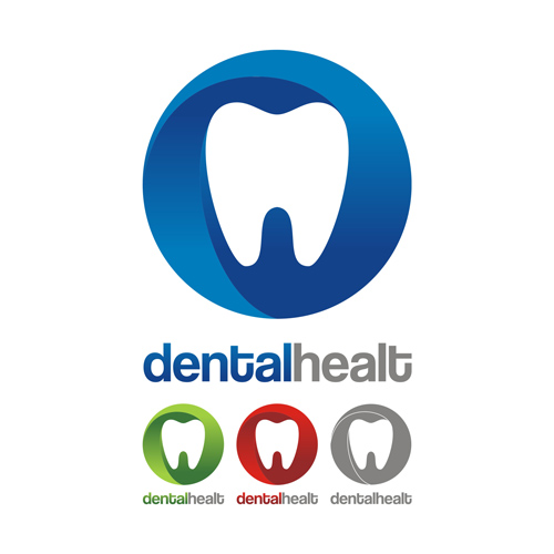 Dental healt circle logo vector set 02