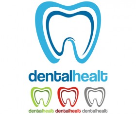 Dental healt circle logo vector set 03