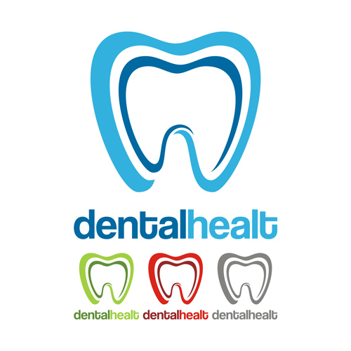 Dental healt circle logo vector set 03