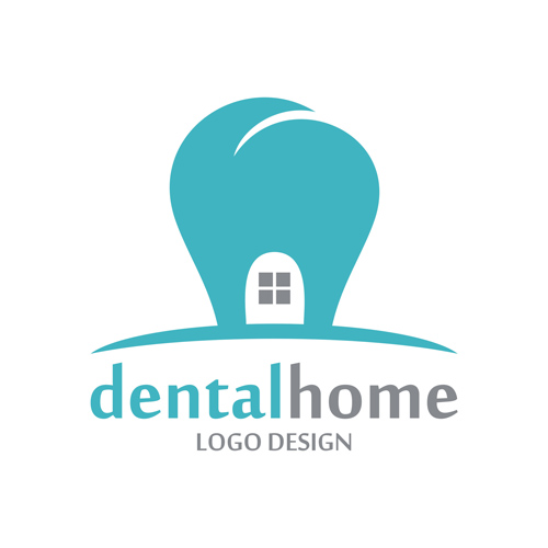 Dental home logos design vector 01